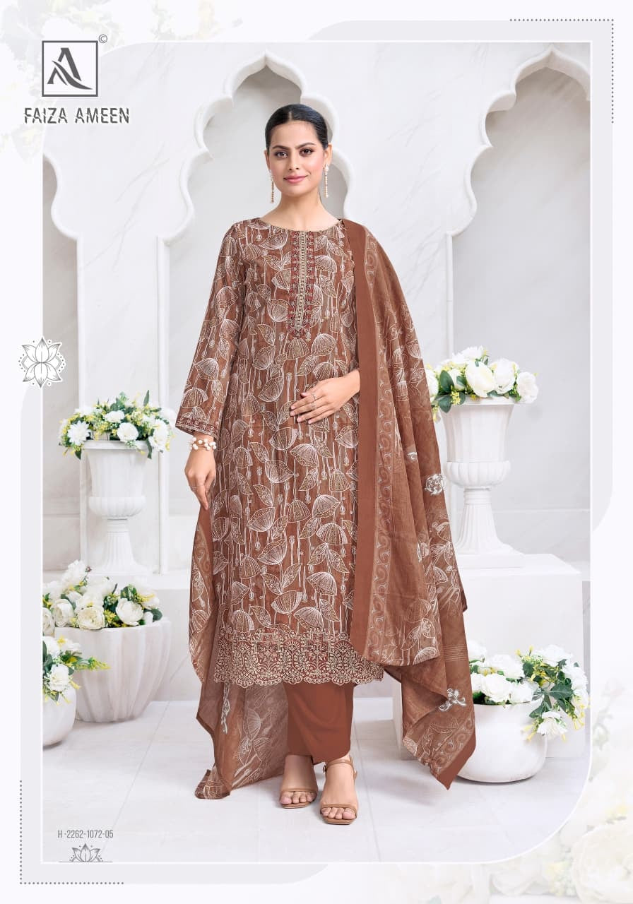 Faiza Ameen Alok Zam Cotton Karachi Salwar Suits Manufacturer Gujarat