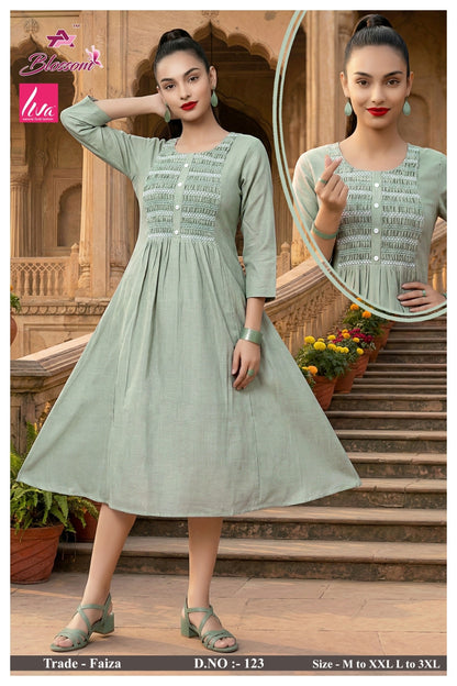 Faiza Jnx Vertican Anarkali Kurtis Wholesaler Gujarat