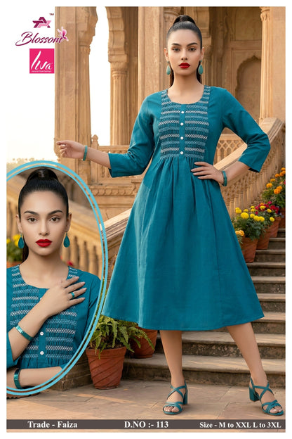 Faiza Jnx Vertican Anarkali Kurtis Wholesaler Gujarat
