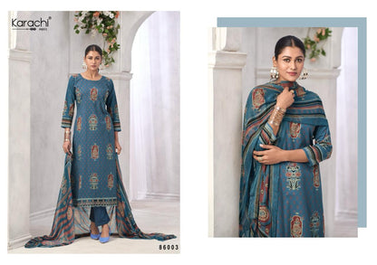 फ़ैज़ा कराची प्रिंट्स लॉन कॉटन पैंट स्टाइल सूट निर्यातक अहमदाबाद