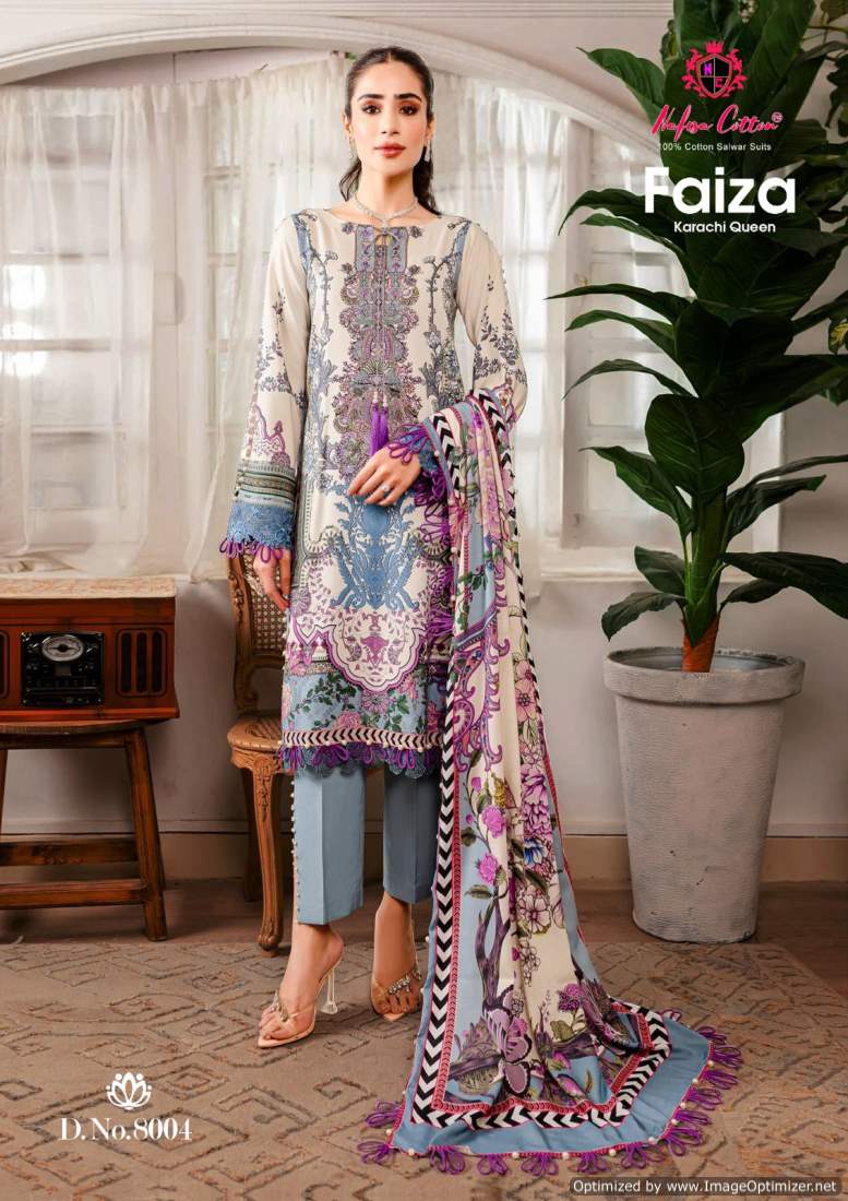 Faiza Queen Vol 8 Nafisa Cotton Cotton Karachi Salwar Suits