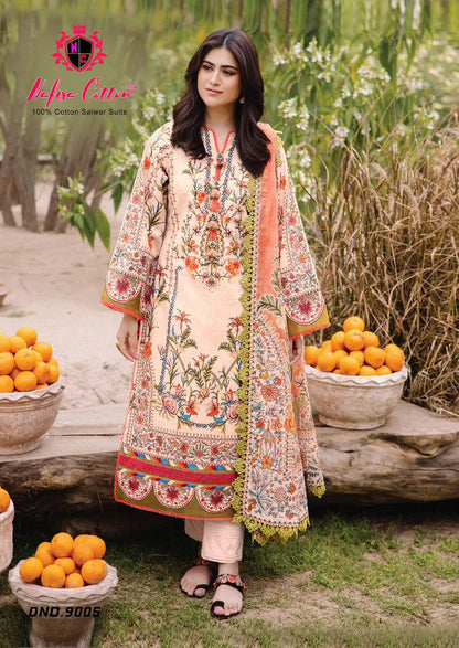 Faiza Queen Vol 9 Nafisa Cotton Karachi Salwar Suits Supplier