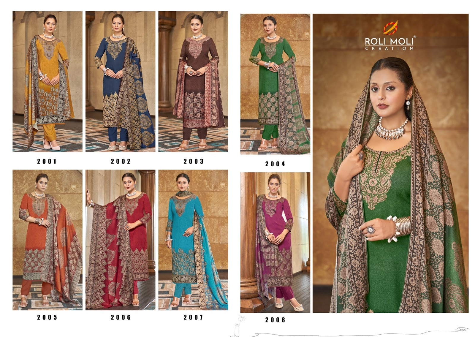 Faiza Roli Moli Spun Pashmina Suits Wholesale Price