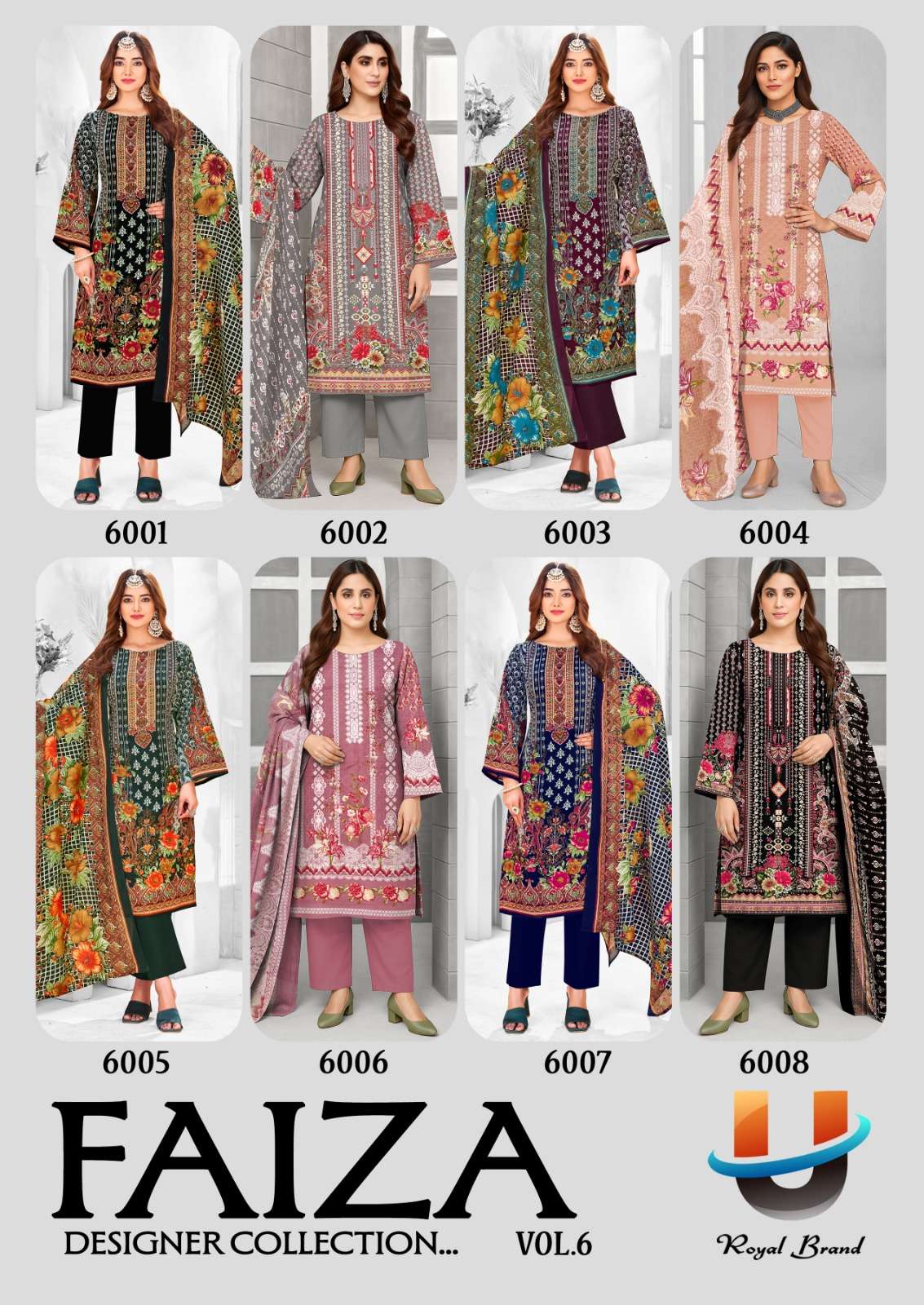 Faiza Vol 6 Royal Brand Cotton Karachi Salwar Suits Manufacturer Gujarat