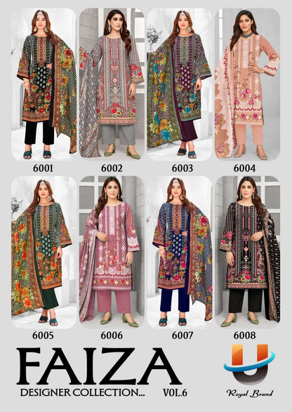Faiza Vol 6 Royal Brand Cotton Karachi Salwar Suits Manufacturer Gujarat