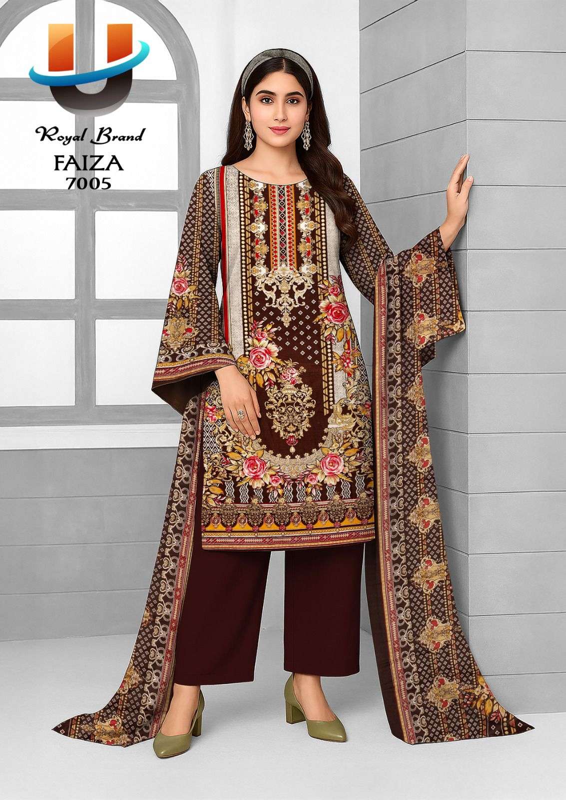 Faiza Vol 7 Royal Brand Cotton Karachi Salwar Suits Exporter Gujarat