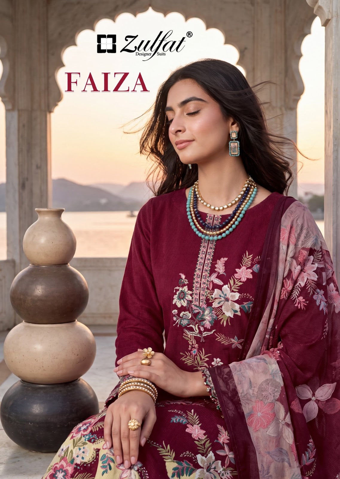 Faiza Zulfat Designer Jam Cotton Karachi Salwar Suits Wholesale Price