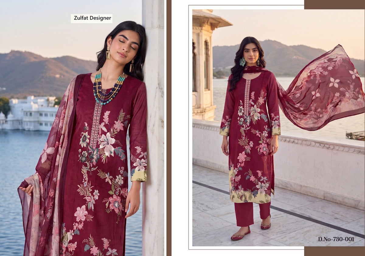 Faiza Zulfat Designer Jam Cotton Karachi Salwar Suits Wholesale Price
