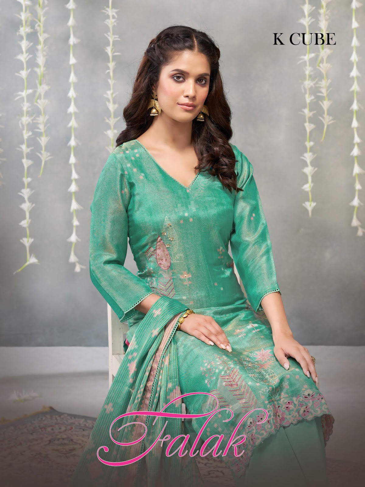 Falak 1031 K Cube Organza Pant Style Suits Manufacturer Ahmedabad