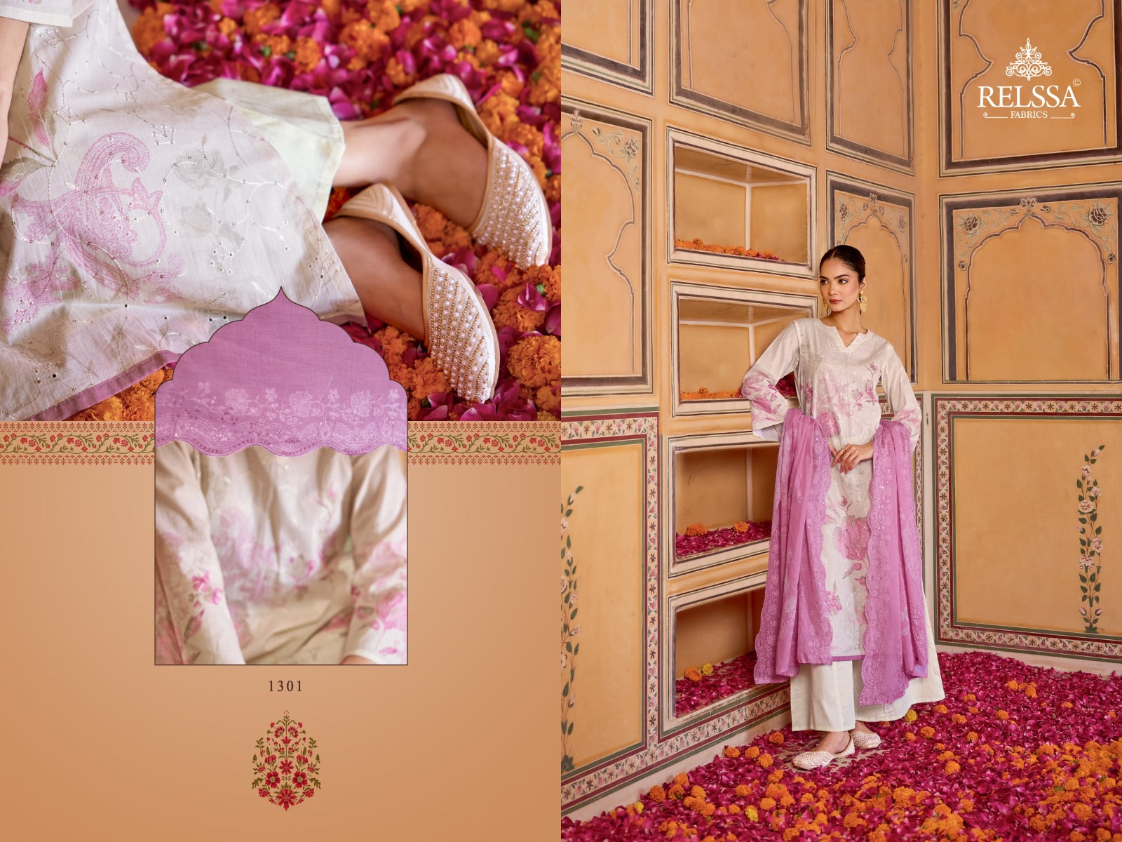 Falak 13 Relssa Fabrics Cotton Plazzo Style Suits Wholesale Price