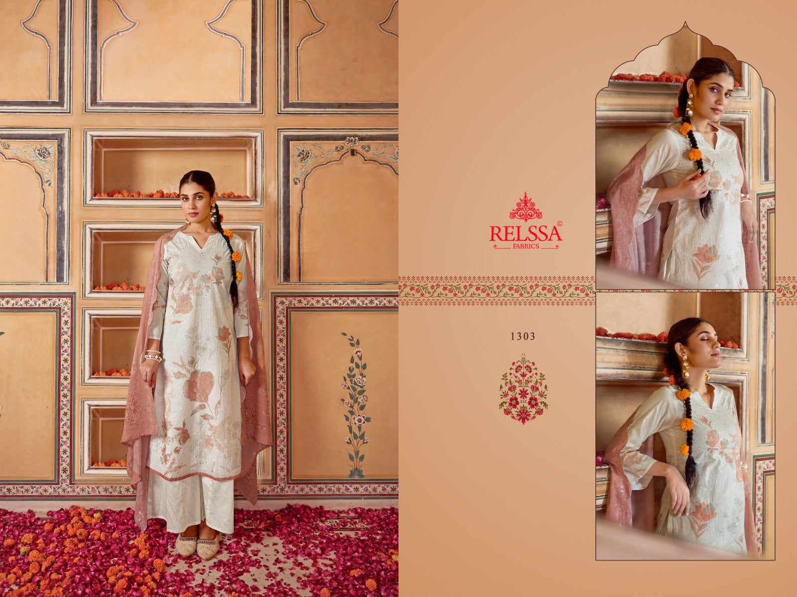 Falak 13 Relssa Fabrics Cotton Plazzo Style Suits Wholesale Price