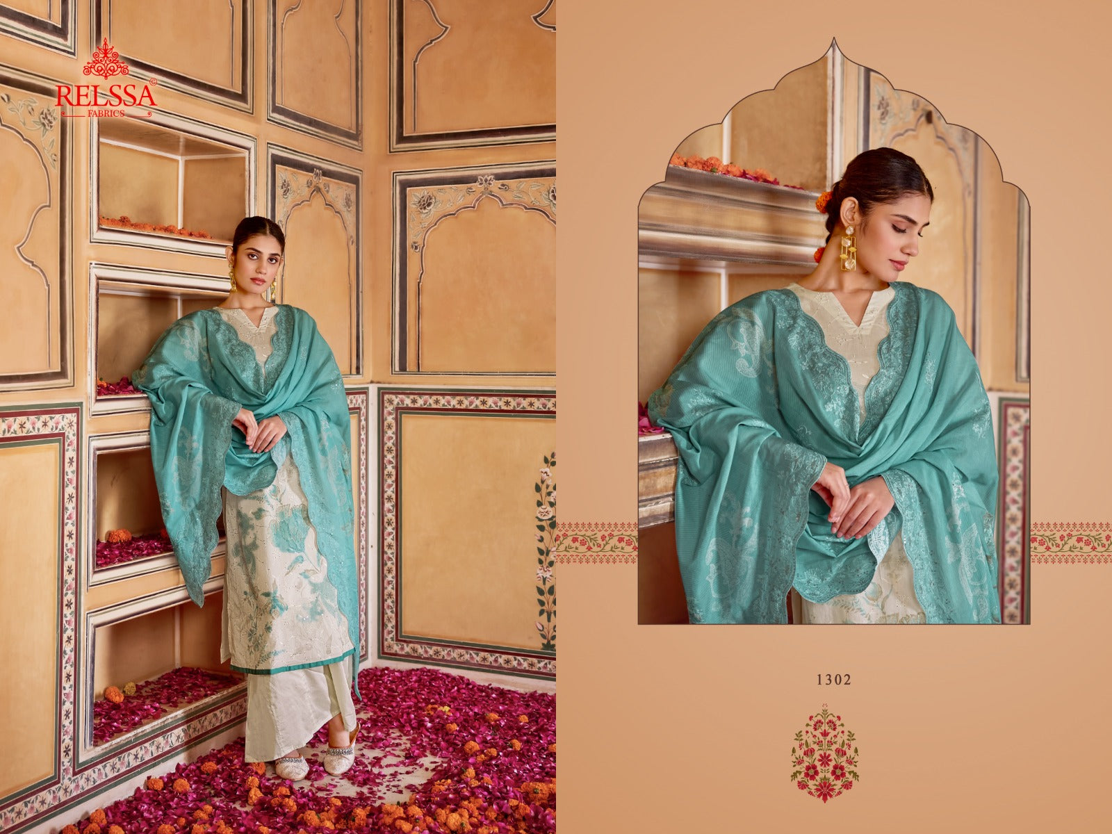 Falak 13 Relssa Fabrics Cotton Plazzo Style Suits Wholesale Price