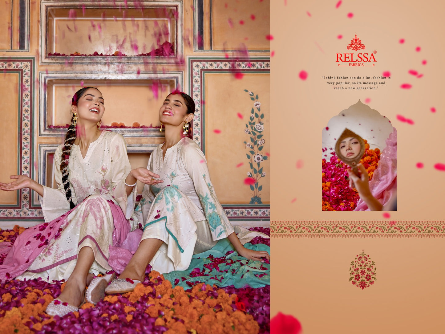 Falak 13 Relssa Fabrics Cotton Plazzo Style Suits Wholesale Price