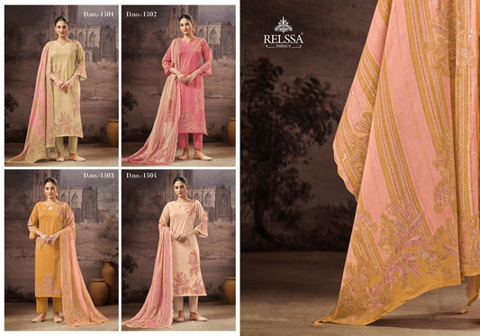Falak 15 Relssa Fabrics Cotton Pant Style Suits Wholesaler Ahmedabad