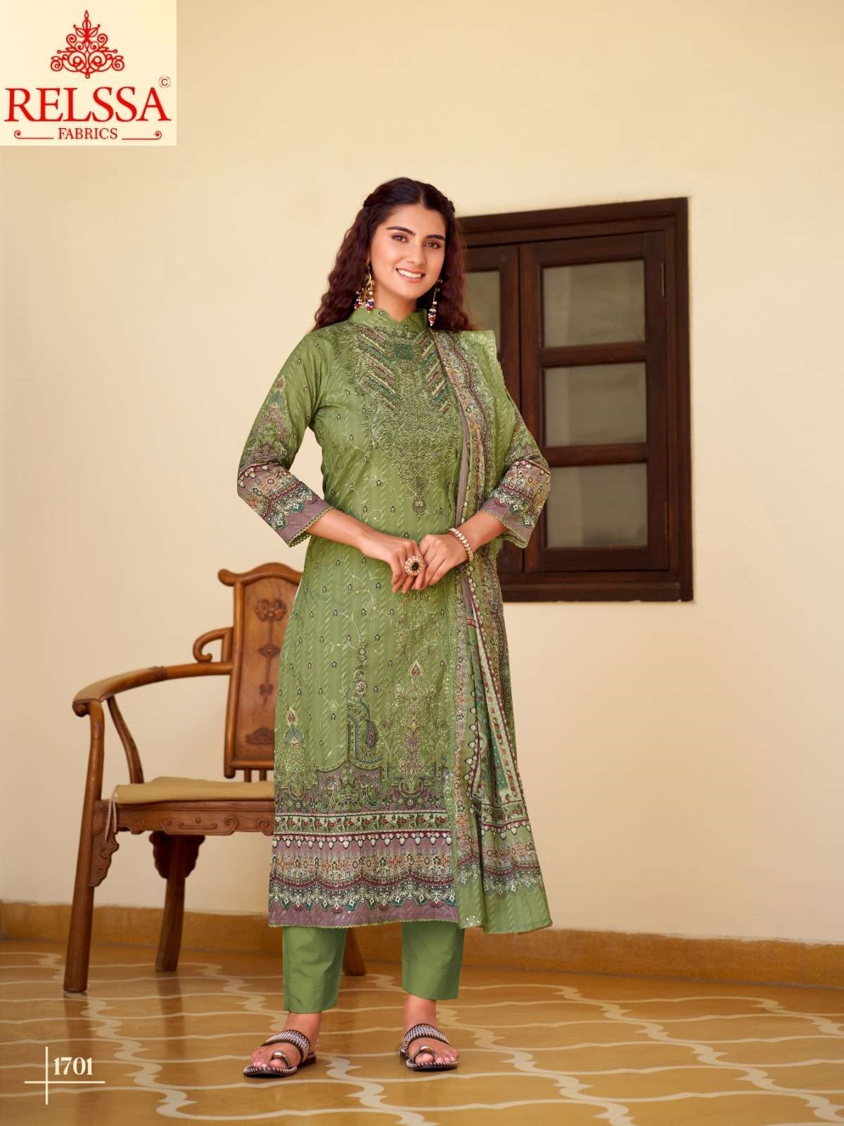 Falak 17 Relssa Fabrics Cotton Pant Style Suits Wholesaler Ahmedabad