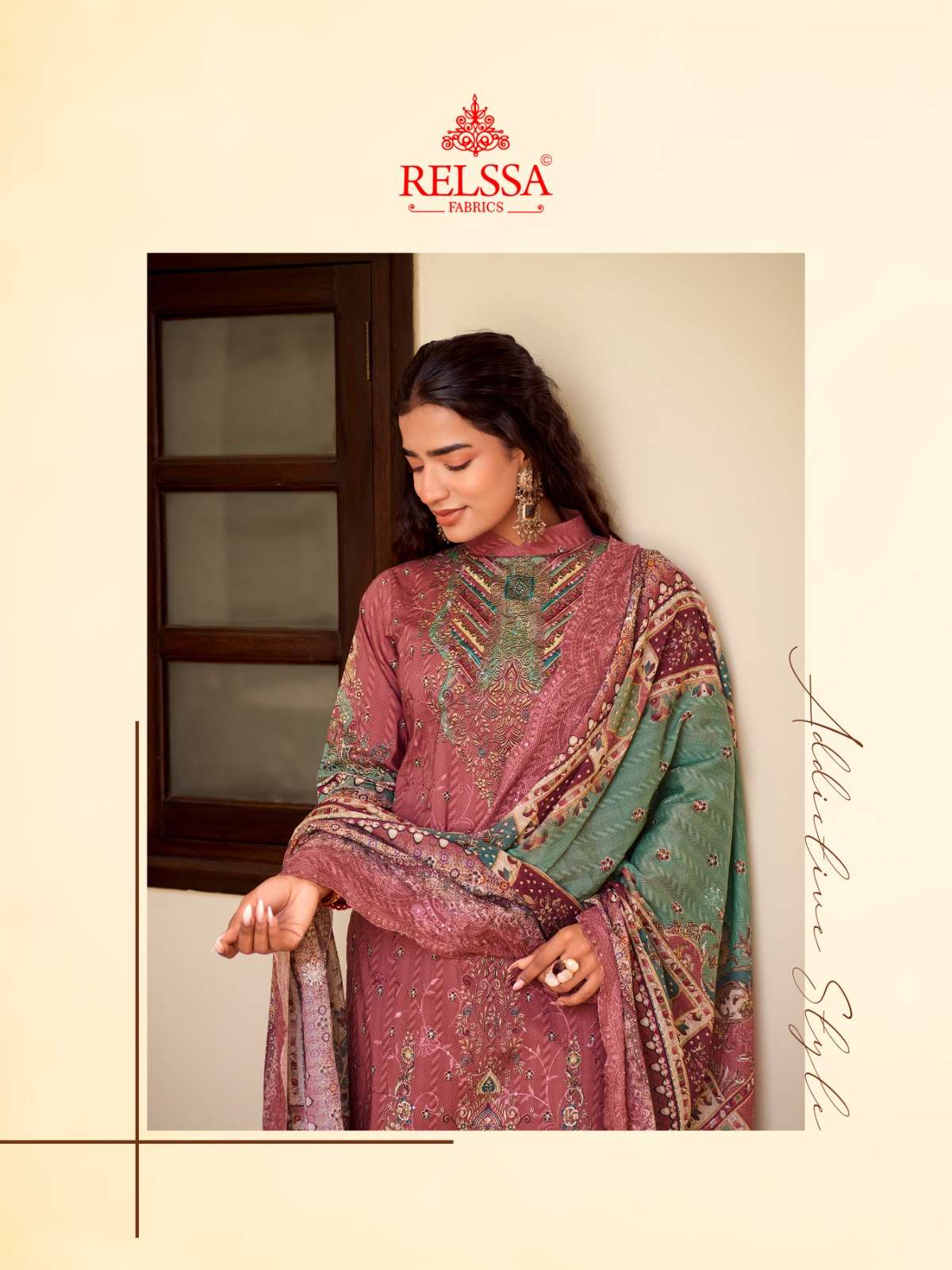 Falak 17 Relssa Fabrics Cotton Pant Style Suits Wholesaler Ahmedabad
