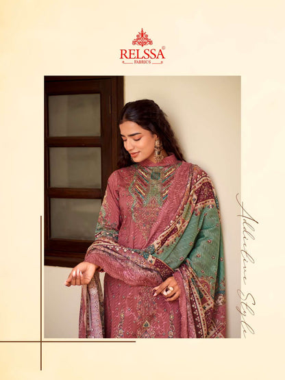 Falak 17 Relssa Fabrics Cotton Pant Style Suits Wholesaler Ahmedabad