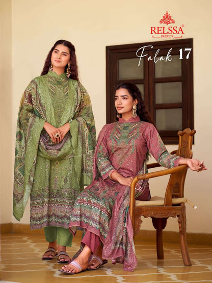 Falak 17 Relssa Fabrics Cotton Pant Style Suits Wholesaler Ahmedabad