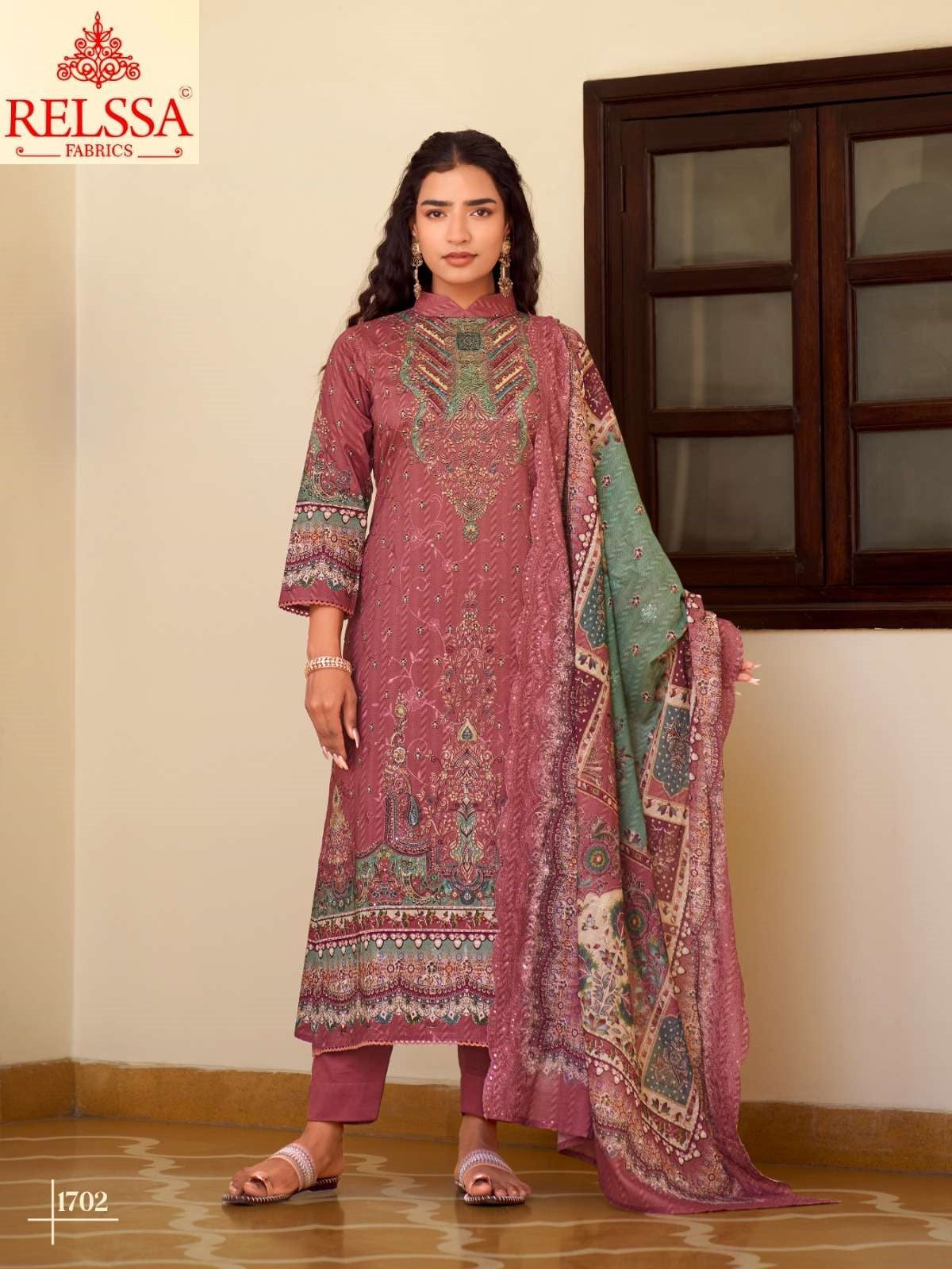 Falak 17 Relssa Fabrics Cotton Pant Style Suits Wholesaler Ahmedabad