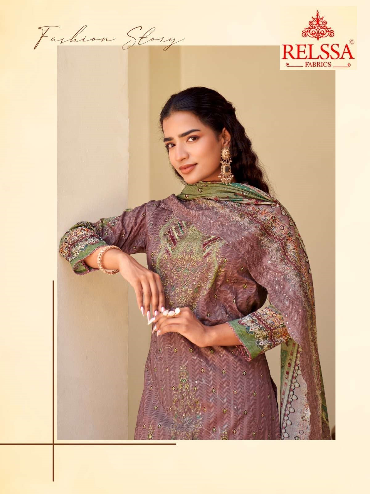 Falak 17 Relssa Fabrics Cotton Pant Style Suits Wholesaler Ahmedabad