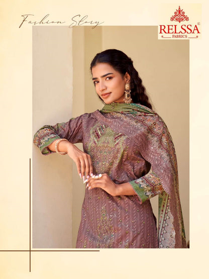 Falak 17 Relssa Fabrics Cotton Pant Style Suits Wholesaler Ahmedabad