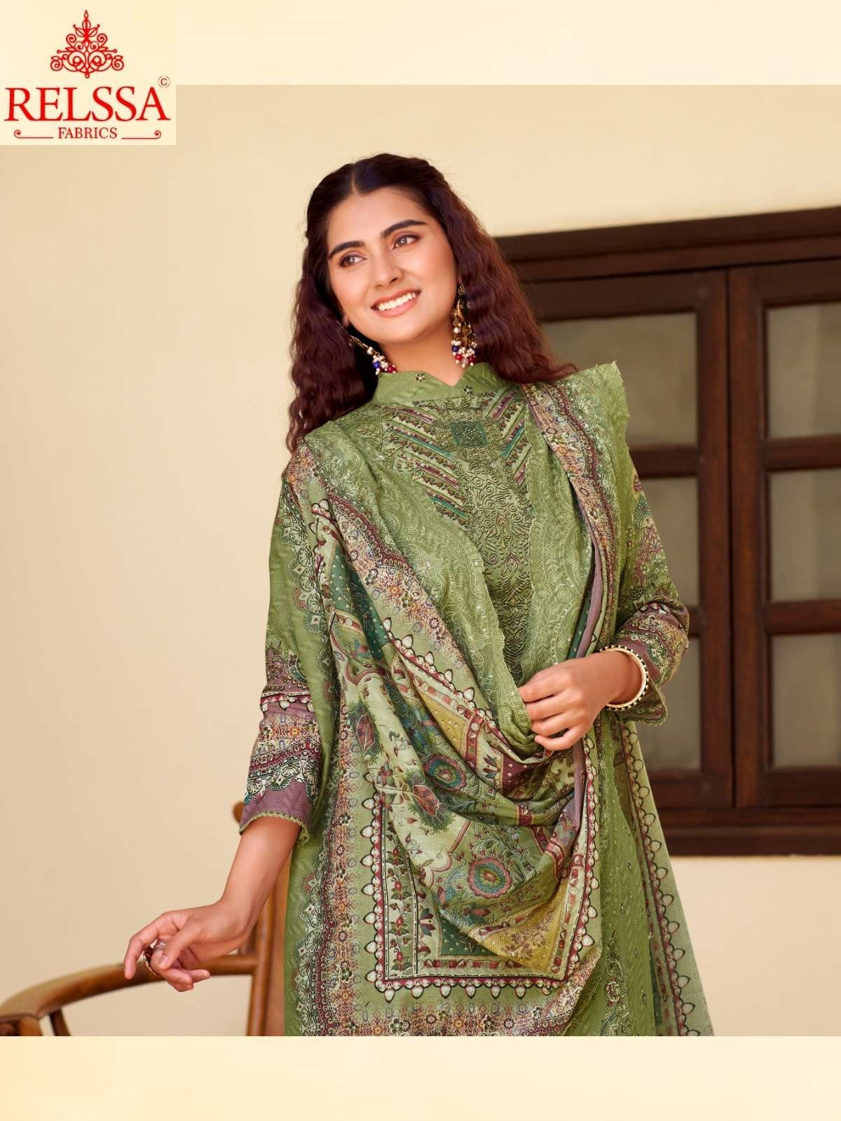 Falak 17 Relssa Fabrics Cotton Pant Style Suits Wholesaler Ahmedabad