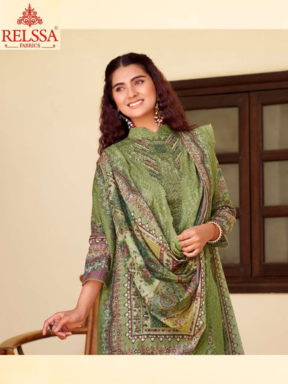 Falak 17 Relssa Fabrics Cotton Pant Style Suits Wholesaler Ahmedabad