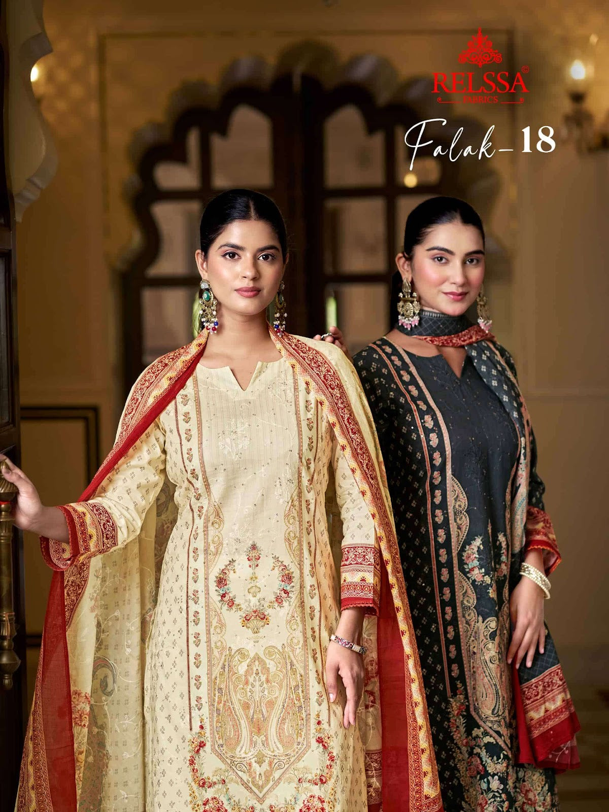 Falak 18 Relssa Fabrics Cotton Pant Style Suits Exporter India