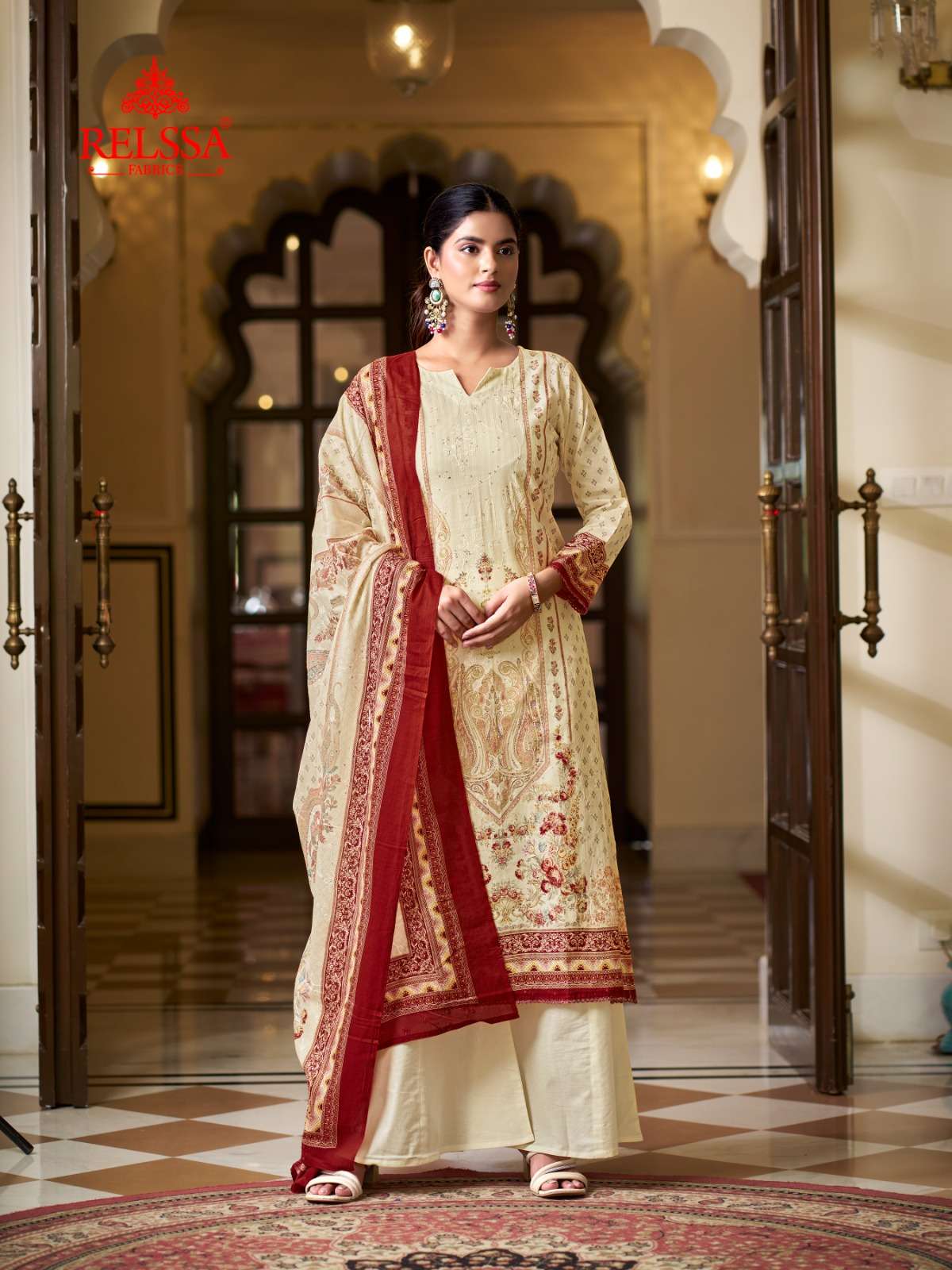 Falak 18 Relssa Fabrics Cotton Pant Style Suits Exporter India