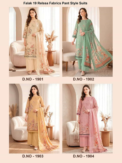 Falak 19 Relssa Fabrics Cotton Pant Style Suits Wholesale Price