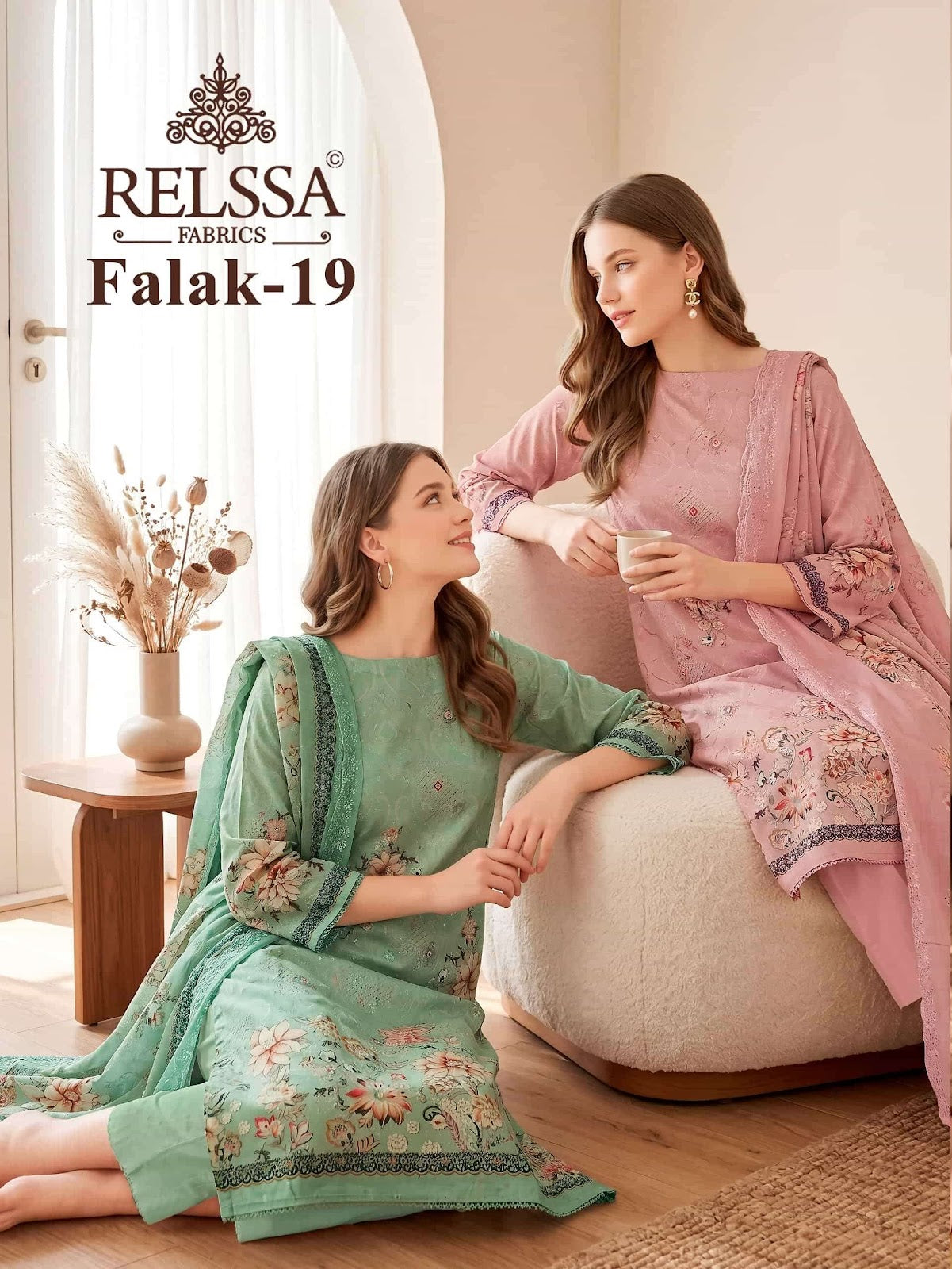 Falak 19 Relssa Fabrics Cotton Pant Style Suits Wholesale Price