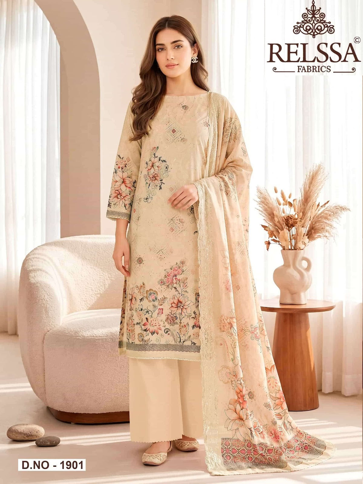 Falak 19 Relssa Fabrics Cotton Pant Style Suits Wholesale Price