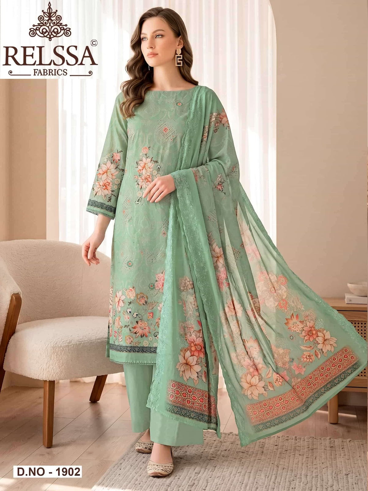 Falak 19 Relssa Fabrics Cotton Pant Style Suits Wholesale Price