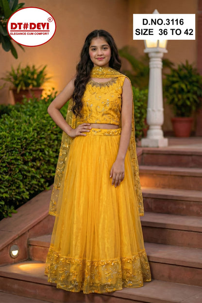 Falak 2 Dn 3116 Dt Devi Net Readymade Girls Lehenga Choli Manufacturer