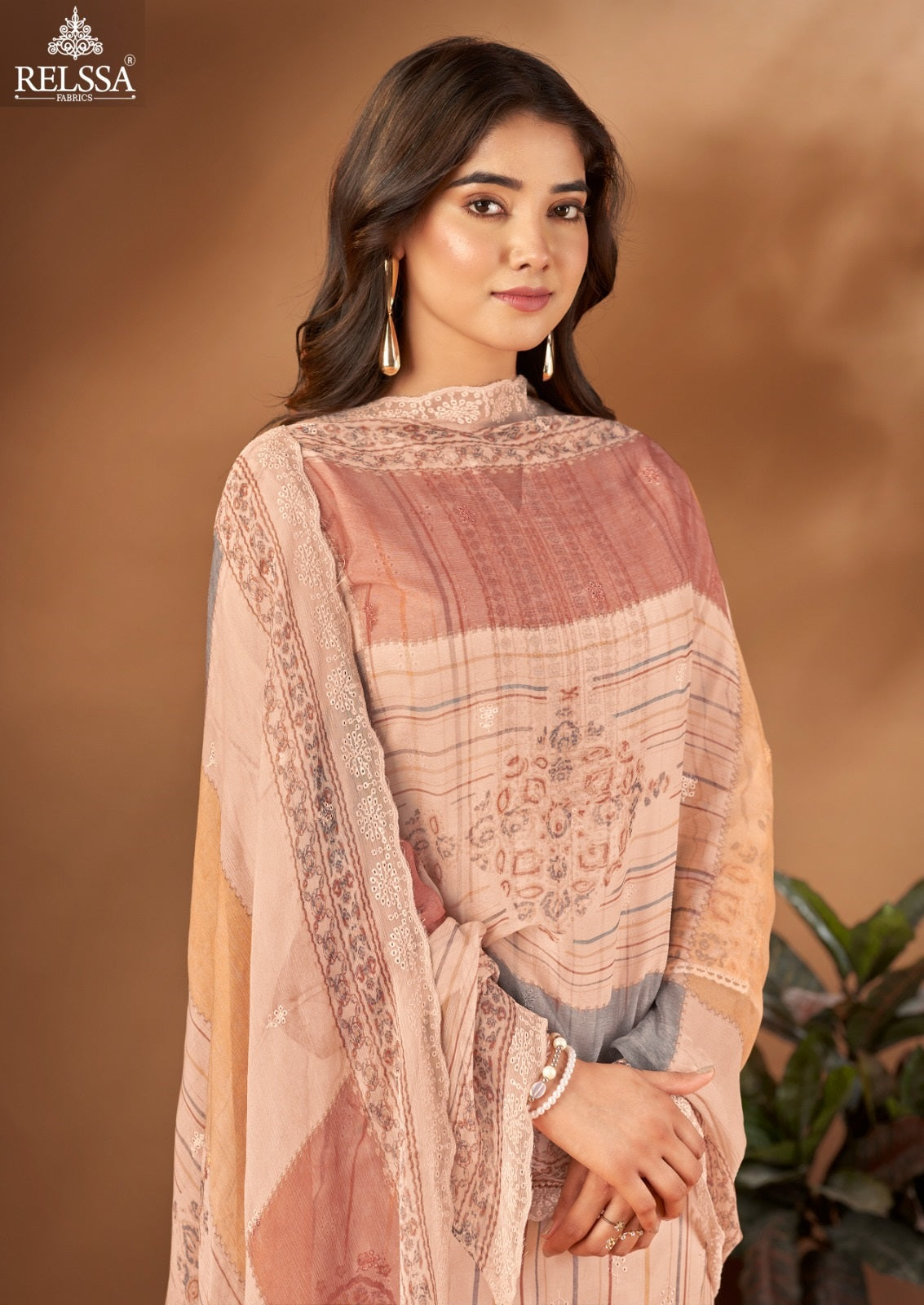 Falak 5 Relssa Fabrics Premium Cotton Pant Style Suits Wholesaler Ahmedabad