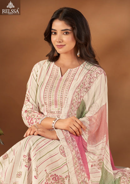Falak 5 Relssa Fabrics Premium Cotton Pant Style Suits Wholesaler Ahmedabad