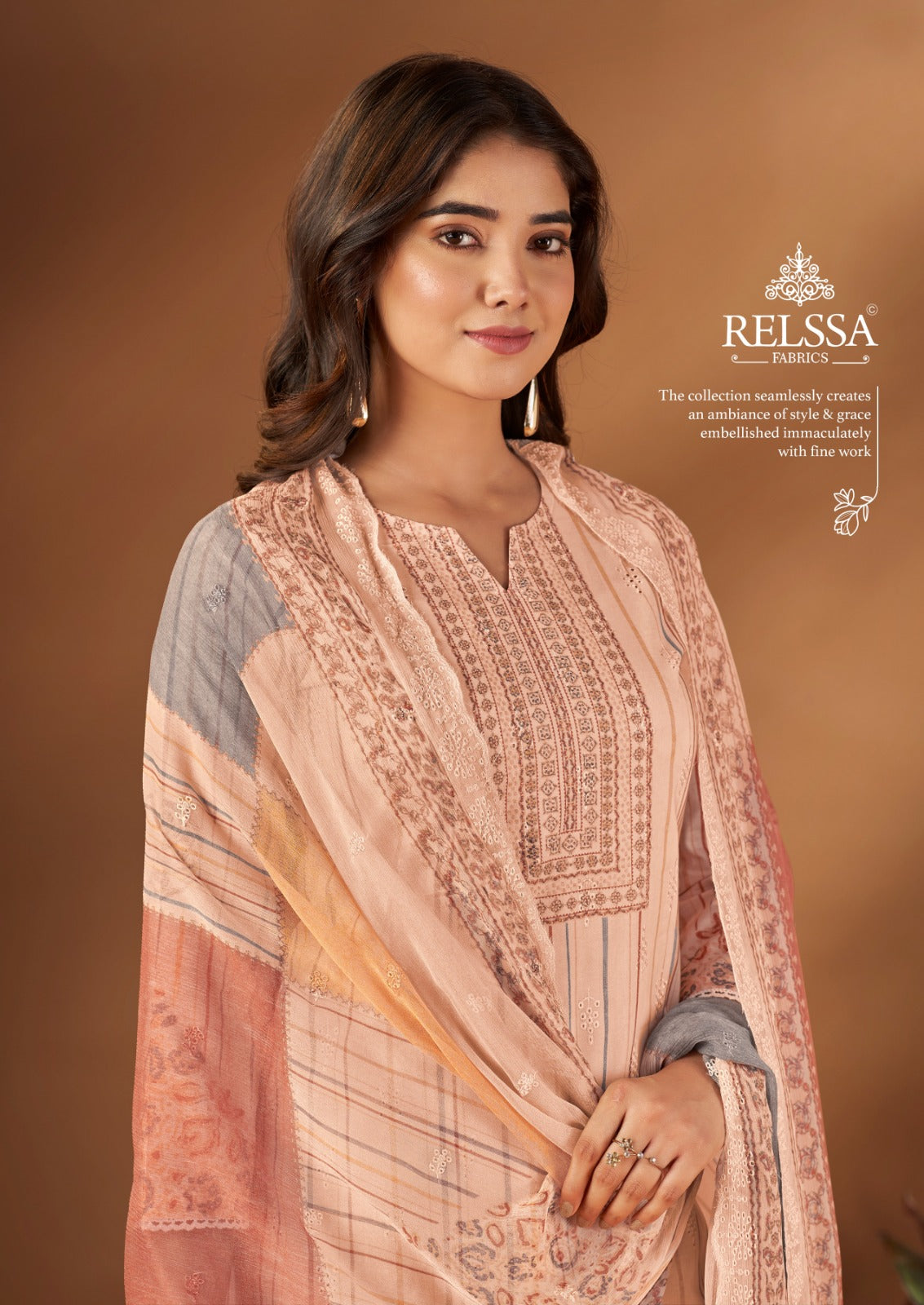 Falak 5 Relssa Fabrics Premium Cotton Pant Style Suits Wholesaler Ahmedabad
