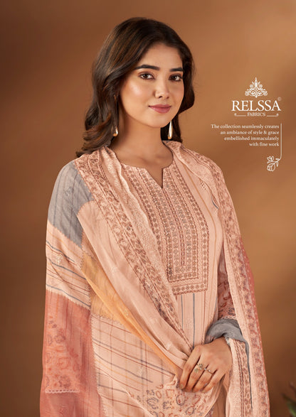 Falak 5 Relssa Fabrics Premium Cotton Pant Style Suits Wholesaler Ahmedabad