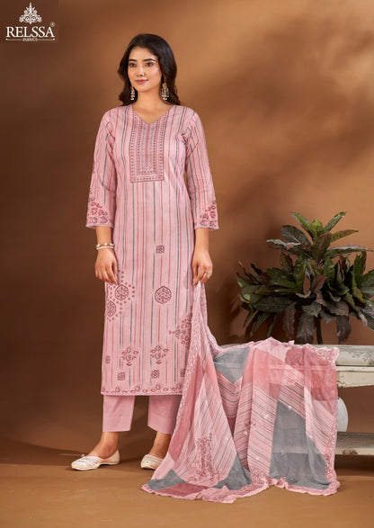 Falak 5 Relssa Fabrics Premium Cotton Pant Style Suits Wholesaler Ahmedabad
