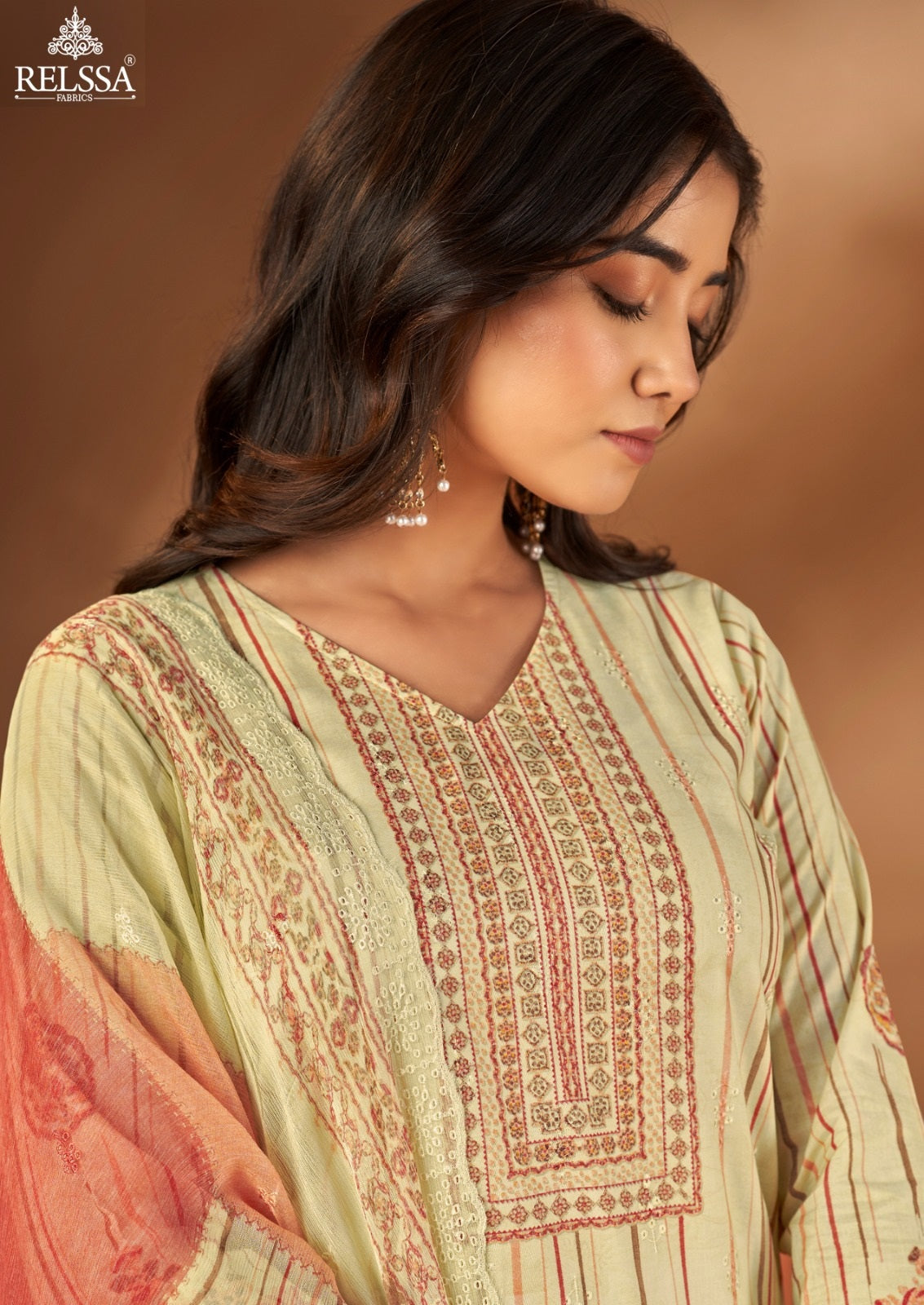 Falak 5 Relssa Fabrics Premium Cotton Pant Style Suits Wholesaler Ahmedabad