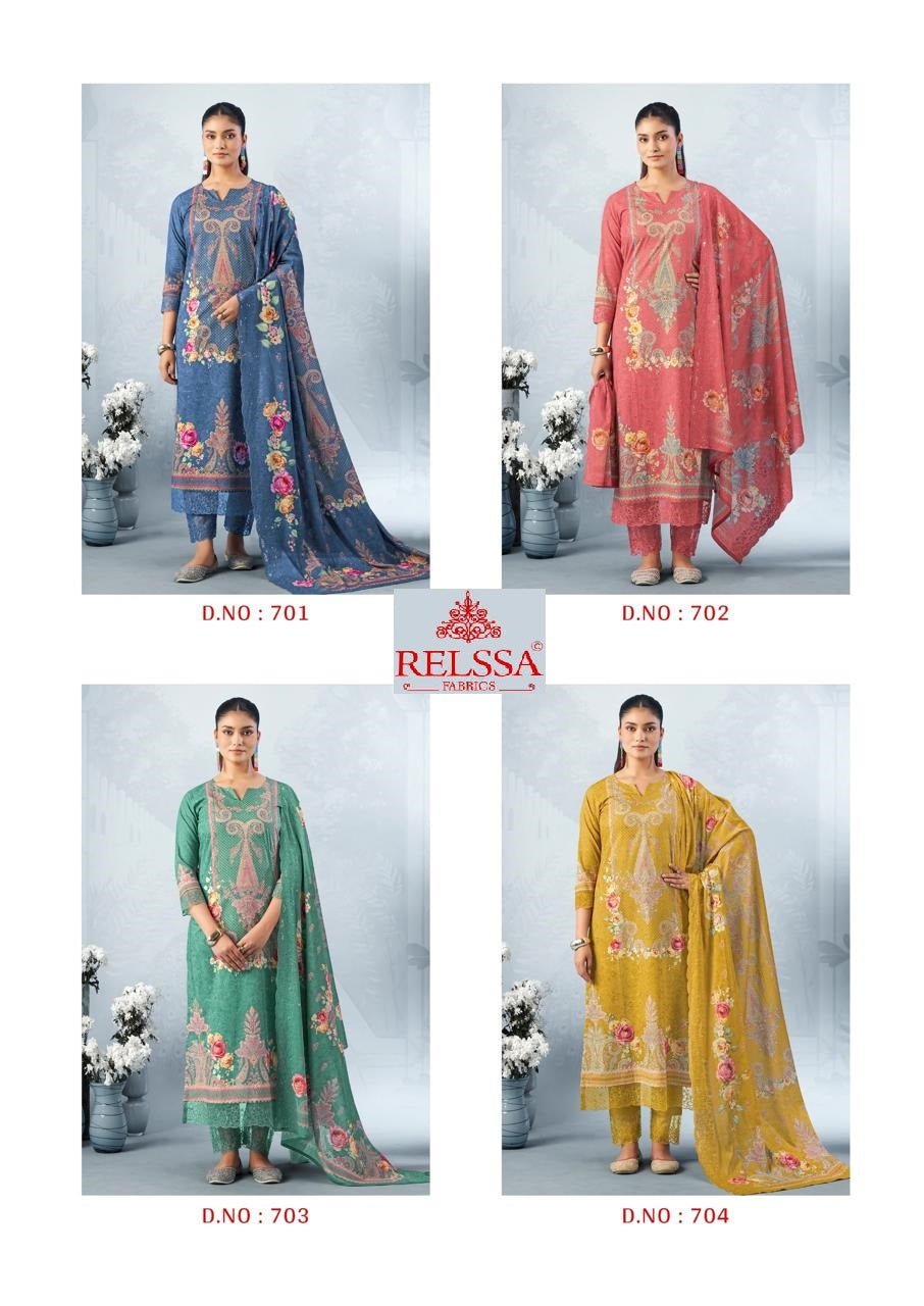 Falak 7 Relssa Fabrics Premium Cotton Pant Style Suits Exporter