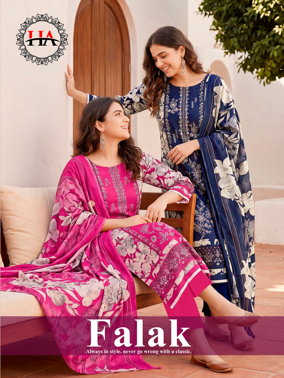 Falak Harshit Fashion Viscose Reyon Karachi Salwar Suits Manufacturer Gujarat