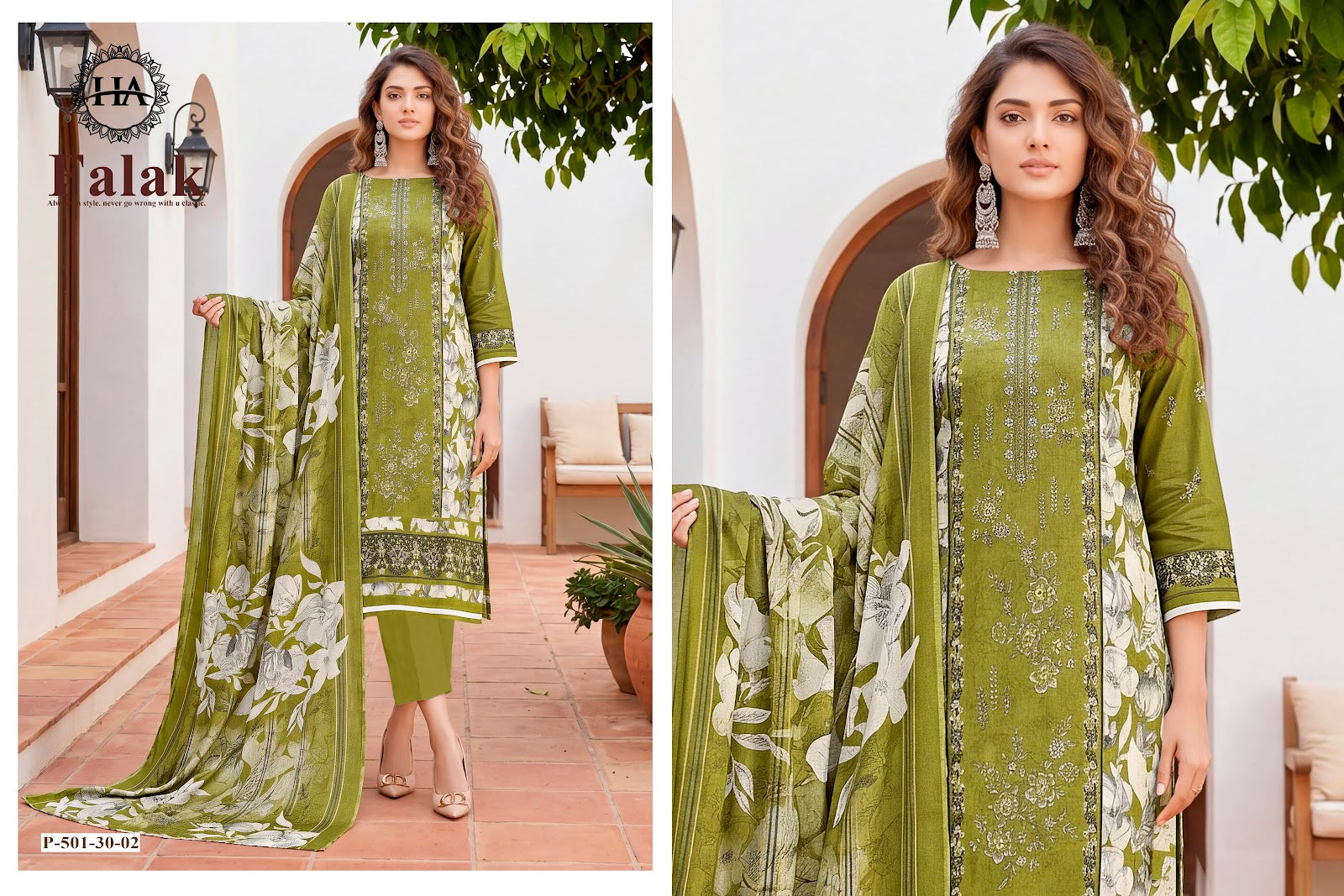 Falak Harshit Fashion Viscose Reyon Karachi Salwar Suits Manufacturer Gujarat