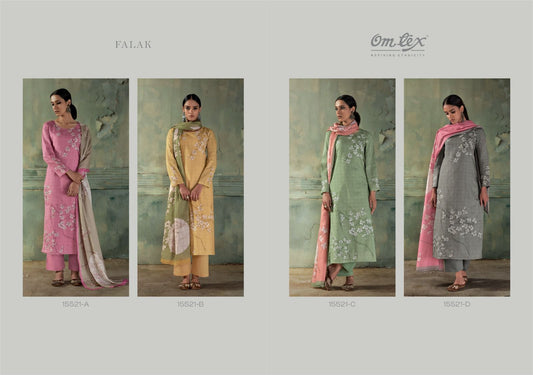 Falak Omtex Lawn Cotton Pant Style Suits Supplier