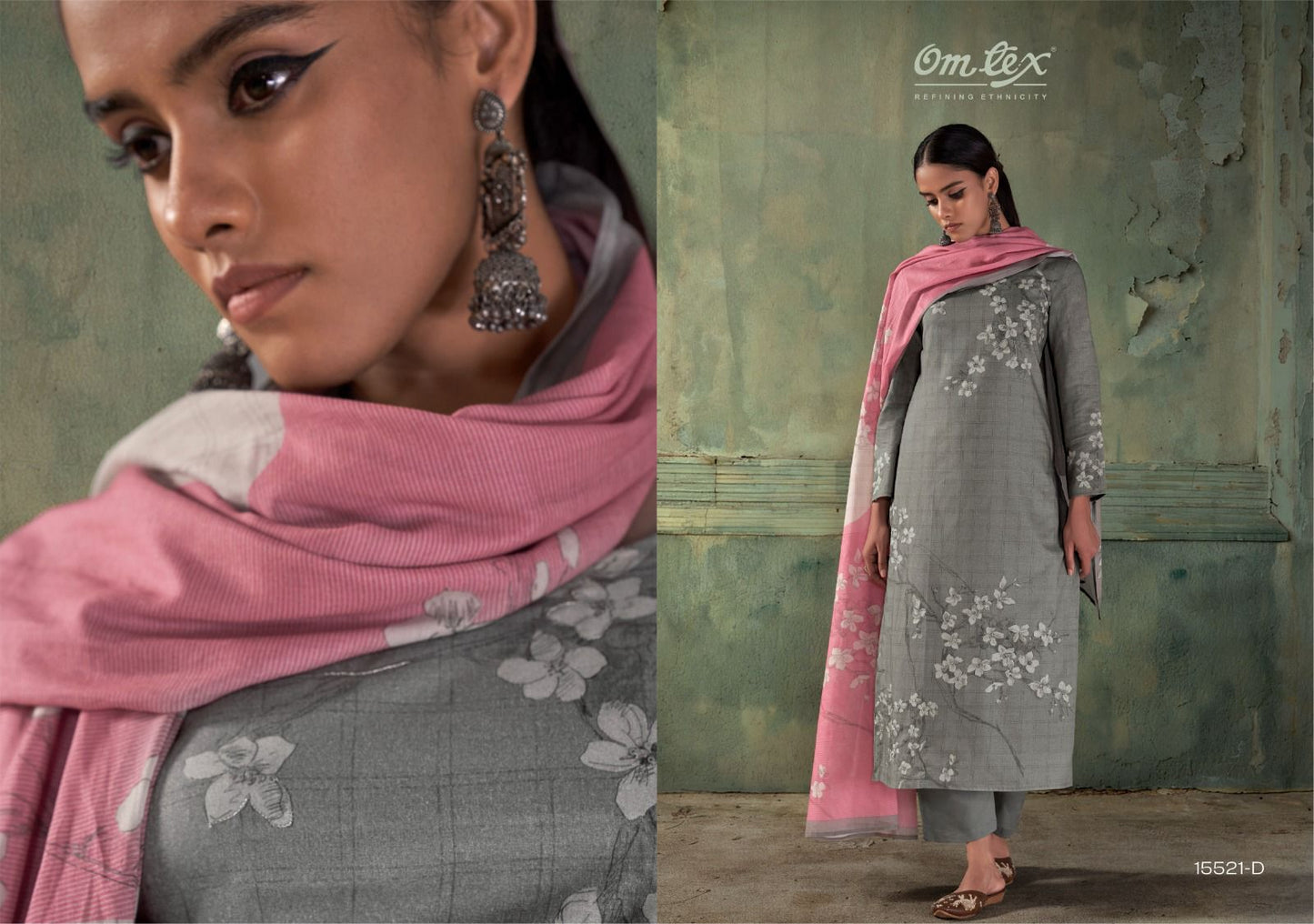 Falak Omtex Lawn Cotton Pant Style Suits Supplier