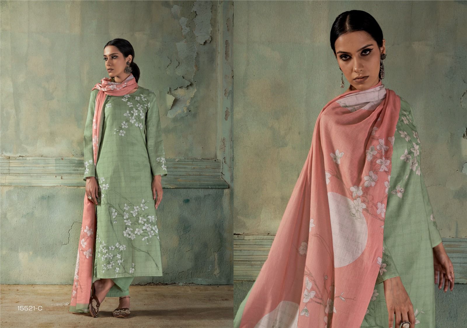 Falak Omtex Lawn Cotton Pant Style Suits Supplier