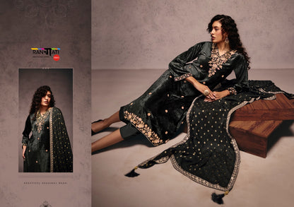 Falak Rangati Prints Plush Velvet Suits Supplier Gujarat