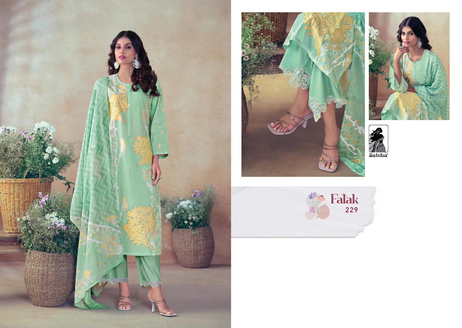 Falak Sahiba Cotton Lawn Pant Style Suits Wholesale Rate