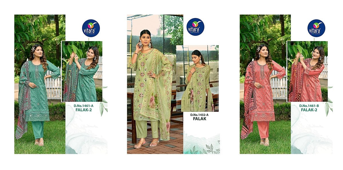 Falak Vitara Organza Readymade Pant Style Suits Wholesaler India