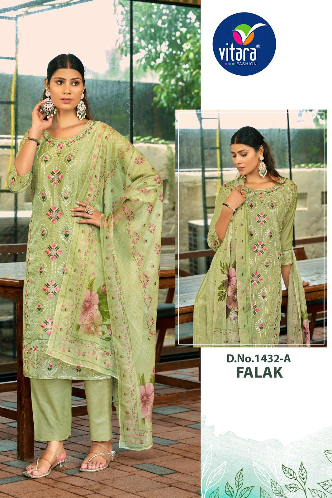 Falak Vitara Organza Readymade Pant Style Suits Wholesaler India